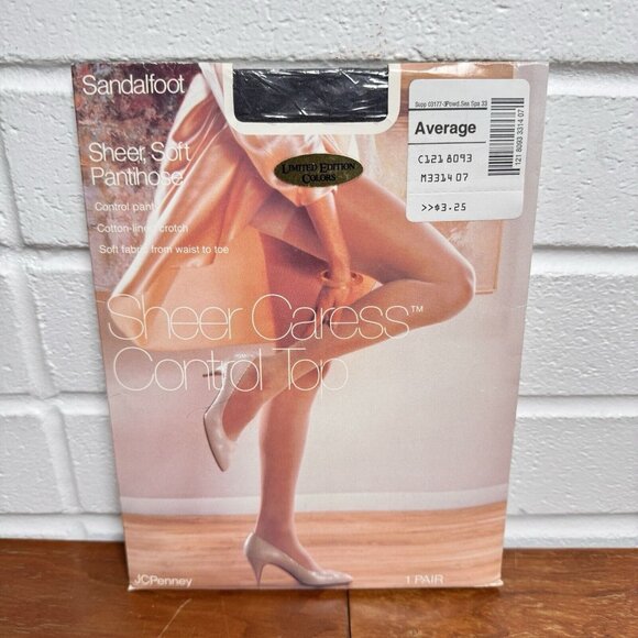 9 Vtg JC PENNEY Sheer Caress Control Top Sandalfoot Pantyhose Limited Ed Colors - Picture 7 of 12
